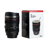 HULIANFU Stainless Steel Camera EF24-105mm Coffee Lens Mug White Black Coffee Mugs Creative Gift Coffee Cups canecas tazas vaso café