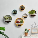 HULIANFU Wall Hanging Decor Shelf Flower Pot Modern Home Decor Room Decoration Multifunctional Storage Box Creative Round Floral Ornament