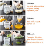 HULIANFU Soy Milk Wine Filter Bag Nut Milk Bag Tea Coffee Oil Yogurt Filter Net Mesh Kitchen Food Reusable Nylon Filter Bags Strainer