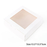 HULIANFU StoBag 5pcs Egg Yolk Crisp Cookie Baking Packing Box Donuts Chocolate Gift Clear Window Birthday Christmas Event &amp; Party Favors