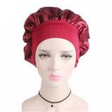 HULIANFU Women Sleeping Caps Bathroom Satin Solid Color Stretch Bonnets Hair Hat for Daily Use and Beauty