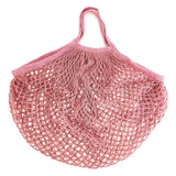 HULIANFU Portable Reusable Grocery Bags Fruit Vegetable Bag Washable Cotton Mesh String Organic Organizer Handbag Short Handle Net Tote