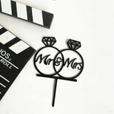 HULIANFU Wedding Cake Topper Acrylic Bride to be Cake Decorations Mariage Anniversary Birthday Party Baking Dessert Cake Top Flag Cupcake