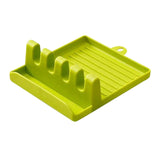 HULIANFU Kitchen Spoon Holders Fork Spatula Rack Shelf Organizer Plastic Spoon Rest Chopsticks Holder Non-slip Spoons Pad Kitchen Utensil