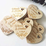 HULIANFU Personalized Wedding Laser Heart Save the Date Magnets,Custom wood rustic save the date,party favors gifts