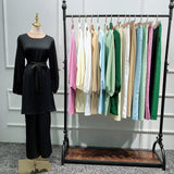 Eid Mubarek Two-pieces Muslim Sets Abaya Turkey Hijab Dress Caftan Kaftans Islam Clothing Abayas For Women Musulman Ensembles