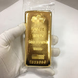 HULIANFU Suisse 1kg Gold Bullion Bar Swiss 1000g Pure Copper Inside 999 Fine Gold Plated Gold Bar Ingot Coins For Home Deco Movie Prop