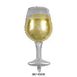 HULIANFU Large Wine Glass Wine Bottle Foil Balloon Party Supplies Round Beer shape ballon Celebrate victory birthday wedding party