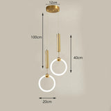 HULIANFU Nordic creative LED Pendant lamp 360 ° glow Bedroom Bedside Art Single Head lamp Postmodern Hanging light Luxury Circular lamp