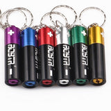 HULIANFU Keychain Small Pipe Pendant Battery Shaped Tobacco Pipes Portable Metal Smoking Pipe For Smoking Weed Herb Men  Gift Pendant