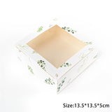 HULIANFU StoBag 5pcs Egg Yolk Crisp Cookie Baking Packing Box Donuts Chocolate Gift Clear Window Birthday Christmas Event &amp; Party Favors