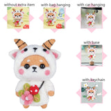 HULIANFU LMDZ Fashion Lovely Wool Felting Fabric Materials Handcraft Needle Felting Kit Doll Twelve zodiac for Needle Material Bag Pack
