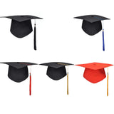 HULIANFU NEW High Quality Adult Bachelor Graduation Caps With Tassels University Bachelors Master Doctor Academic Hat Mortar Board