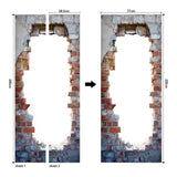 HULIANFU 2023 77x200cm Door Stickers Eco-Friendly 3D Stairway Egyptian Pharaoh Light Shadow Corridor Pattern Home Decor Bedroom Wallpaper
