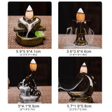 HULIANFU Waterfall Incense Burner Backflow Mini Buddha Censer Backflow Incense Holder Home Office Teahouse Decor