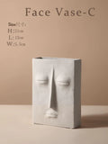 HULIANFU Nordic Creative Ceramic Face Vase Simple Decoration Bedroom Decor Livingroom Porch Flower Arrangement Home Decoration Art Vase