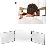 HULIANFU Three-fold Mirror A 360-degree Viewing Angle Practicing Home Decor Mirror For Self Hair Cutting And Styling DIY Haircut Tool