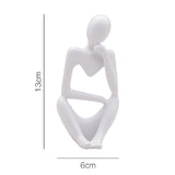 HULIANFU Thinker Statue Abstract Figure Sculpture Small Ornaments Resin Statue Home Crafts Home Decoration Modern Figurines For Interior