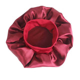 HULIANFU Women Sleeping Caps Bathroom Satin Solid Color Stretch Bonnets Hair Hat for Daily Use and Beauty