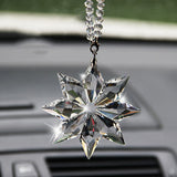 HULIANFU Transparent Crystal Snowflakes Car Pendant Decoration Ornaments Sun Catcher Snowflake Hanging Trim Accessories Christmas Gifts