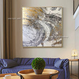 HULIANFU New Design High Quality Hand-painted Modern Golden Oil Painting on Canvas Modern Art Oil Painting for All Kinds of Wall Decor