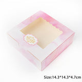 HULIANFU StoBag 5pcs Egg Yolk Crisp Cookie Baking Packing Box Donuts Chocolate Gift Clear Window Birthday Christmas Event &amp; Party Favors
