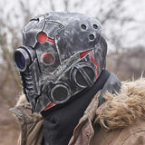 HULIANFU Punk Masque Helmet Halloween Cosplay Natural Latex Full Head Mask Steampunk Robot Masque Headgear Halloween Costume Props
