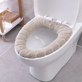HULIANFU NEW Toilet Seat Mat Set Bathroom Universal Warm Soft Washable Closestool Mat Seat Case Winter Warmer Mat Pad Bidet Covers