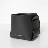 HULIANFU Nordic Style Home Creative Desktop Leather Storage Basket Pen Holder Sundries Key Headphone Storage Box Makeup Finishing Basket