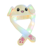 HULIANFU Lovely Luminous/no light Plush Rabbit Hat Funny Play Toy Up Down Moving Bunny Ears Toy Hat Girlfriend Children Gifts
