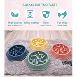 HULIANFU Pet Dog Bowl Dog Slow Feeder Bowl Puppy Cat Slow Eating Dish Bowl Anti-Gulping Food Plate Feeding Dog Cat Food Bowl Pet Supplies