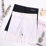 Hulianfu M~4xl Women's Safety Pants Thin Breathable Non-curling Boxer Shorts High Waist Short Pants Plus Size Four-corner Legging Shorts