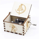 HULIANFU New Black Castle In The Sky Queen  Music Box Wooden Music Box Birthday Gift Antique Carved Wooden Handle