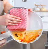 HULIANFU Super Absorbent Microfiber Kitchen Tableware Dish Cloth 25x25cm Household Cleaning Towel Kitchen Clean Rags Coral Velvet Towels