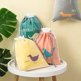 HULIANFU Waterproof Drawstring Double Layer Drawstring Bag Drawstring  Travel Buggy Bag Shoes Underwear Underpants Dirty Clothes Storage