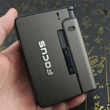 HULIANFU Portable Automatic Cigarette Case Metal Cigarette Boxes 10PCS Cigarette Holder Case Not Lighter Gadget For Men Christmas Gifts
