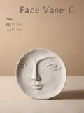 HULIANFU Nordic Creative Ceramic Face Vase Simple Decoration Bedroom Decor Livingroom Porch Flower Arrangement Home Decoration Art Vase