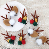 HULIANFU  Christmas Antler Hair Clips Deer Ear Hairpins Festival Christmas Headbands Pine Cones Hair Ball Adult Headwear Hair Accessories