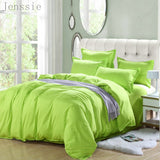 HULIANFU Pure Color Double Duvet Single Twin Comforter Bedding Set 2/3 Bed Cover Set King Queen Size Bed Box Duvets Linen Quilt Cover