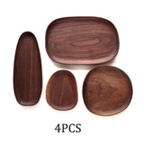 HULIANFU Whole Wood lovesickness Wood Irregular Oval Solid Wood Pan Plate Fruit Dishes Saucer Tea Tray Dessert Dinner Plate Tableware Set
