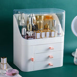 HULIANFU Large Capacity Makeup Organizer Cosmetic Storage Box Drawer Type Desktop Finishing Rack Dustproof Lipstick Beauty Mask Case