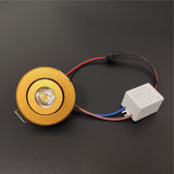 HULIANFU led mini down light 3W 1W dimmable spot light recessed lights ac85-265v ceiling light Aluminium  52mm