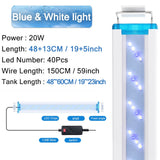 HULIANFU Super Slim LEDs Aquarium Lighting Aquatic Plant Light 18-75CM Extensible Waterproof Clip on Lamp For Fish Tank 90-260V