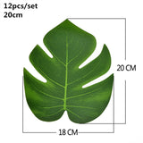HULIANFU Tropical Palm Leaves Summer Monstera Artificial Silk Turtle Leaves For Home Hawaiian Luau Beach Wedding Party Decor Fake Plants