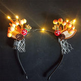 HULIANFU 2023 Luminous Elk Antler Headband Christmas Concert Forest Branch Deer Ear Headgear Hair Accessories Scenic Stage Show Photo Props
