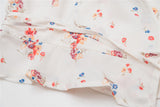 hulianfu Women Shirt Spring and Summer New Ladies Floral Print V-neck Short-sleeved Shirt