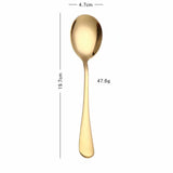 HULIANFU Spklifey Gold Salad Spoon Fork 2PCS Salad Spoon Stainless Steel Cutlery Set Serving Spoon Set Colorful Unique Spoons