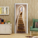 HULIANFU 2023 Modern PVC Door Sticker Self Adhesive Vinyl Silver Water Wave Pattern Waterproof Wall Sticker Home Decor Wallpaper