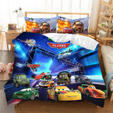 HULIANFU Red Lightning Mcqueen Duvet Cover Set Queen Car Comforter Cover Cool Car Style Quilt Cover Kids Room Teen Bed Decor Bedding set