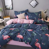 HULIANFU Nordic Style Pink Heart Bedding Set Cover Cute Bed Linens Duvet Cover Sheets and Pillowcases Queen King Size Home Textile Sets